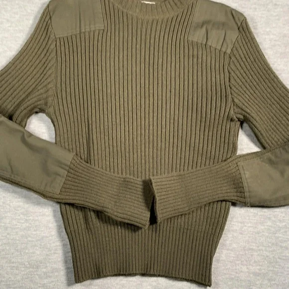 DSCP Valor Collection Sweater Mens 40 Olive‎ Green Wool Military Pullover Patch - Picture 2 of 11